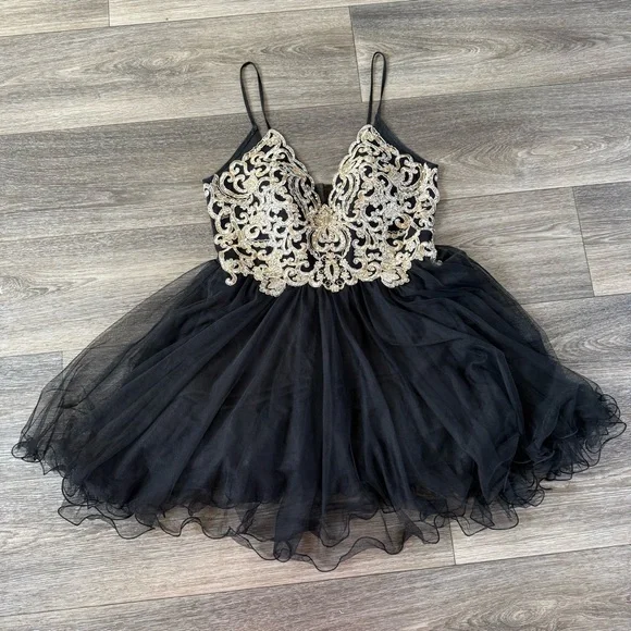 blondie nites black dress Long Black Sweetheart A-Line Prom Dress with Corset Black / 7 main image 1